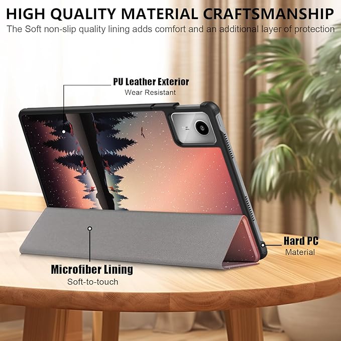 Case Compatible with Lenovo Tab M11 2023 TB-330FU / Lenovo Xiaoxin Pad 2024 TB-331FC 11 Inch Tablet,Slim Lightweight Trifold PC Cover with Auto Wake/Sleep Function,Dusk