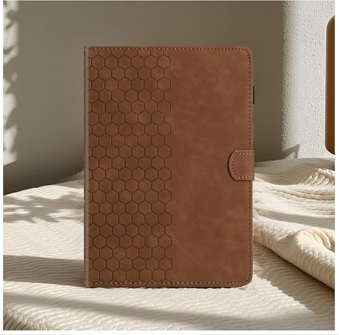 DTangLsm Case for Samsung Galaxy Tab A9 Plus/A9+ 5G 11 Inch 2023 (SM-X210/ X216/ X218) Multi-Angle Viewing PU Leather Smart Folio Stand Cover for Galaxy Tab A 9+ Case with Pen Holder, Honeycomb Brown