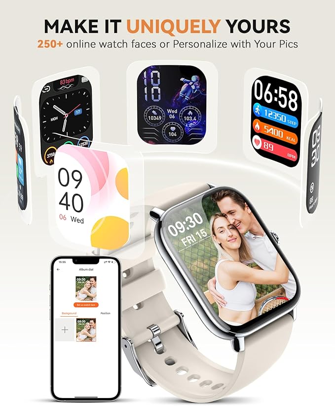 Smart Watch for Women Men- Answer/Make Call, 2025 IP68 Waterproof Fitness Step Sleep Tracker Watch with Monitor Activity Counter Smartwatch for Andriod iPhone iOS Samsung Compatible
