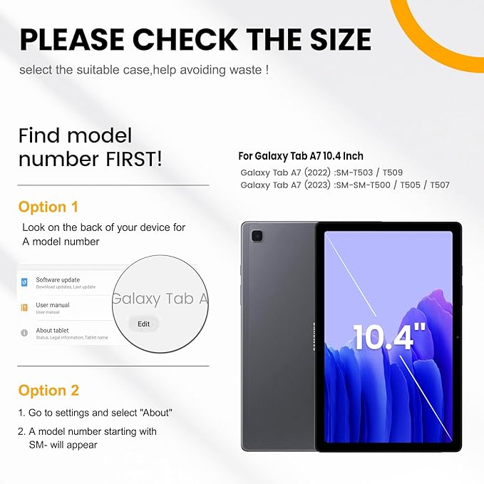 Timecity Case for Galaxy Tab A7 10.4 Inch 2020, SM-T500/ T505/ T507/ 2022 SM-T503/509, Durable Sturdy Case with Screen Protector Swivel Stand Hand Shoulder Strap Full-Body Drop-Proof - Black