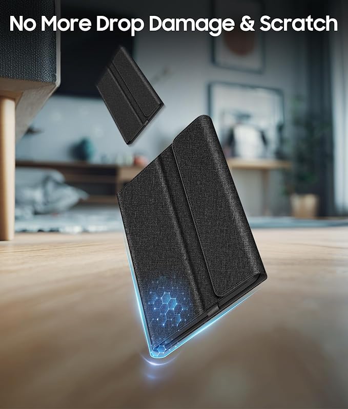 Fintie Protective Case for Microsoft Surface Pro 12 Inch (2025), Multi-Angle Viewing Portfolio Business TPU Back Cover with Pocket & Stylus Holder, Compatible with Type Cover Keyboard (Black)