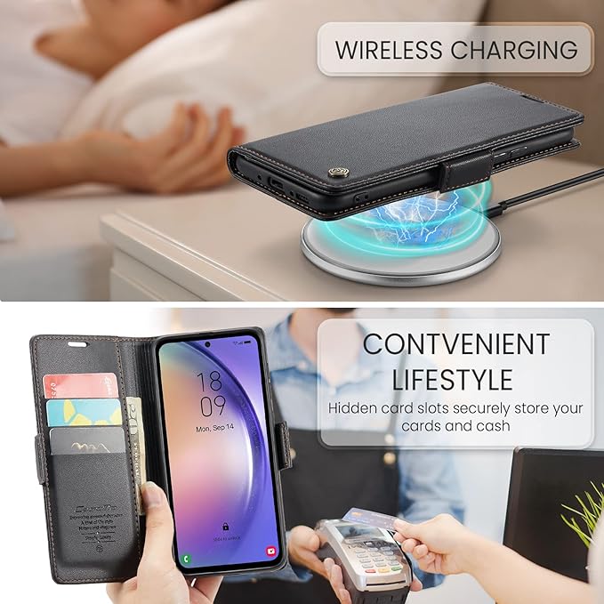 for Samsung Galaxy A54 5G Case, Premium PU Leather Wallet Case Flip Cover with [RFID Blocking][Card Holder][Stand Function] Shockproof Protective for Samsung Galaxy A54, Black