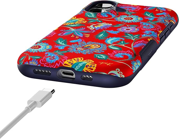 Casely iPhone 17 Case | Painted Flowers | Frida Kahlo Floral | Bold Protective Design | Compatible with MagSafe