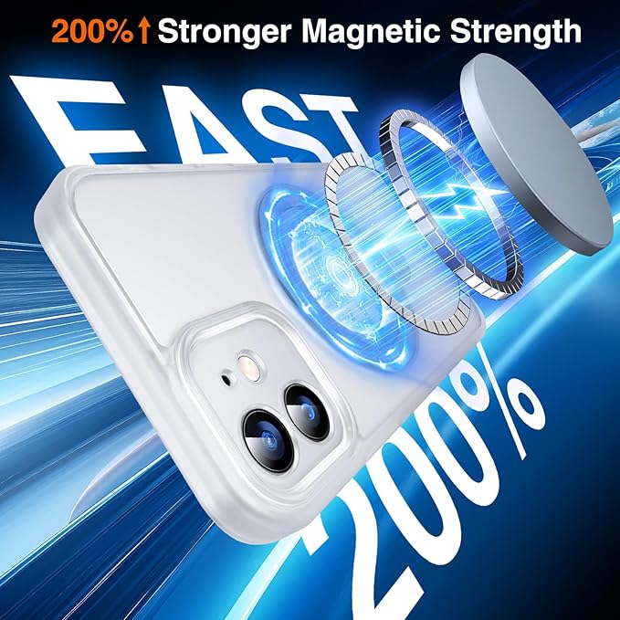 360° O-Ring MagStander for iPhone 12 Case, iPhone 12 Pro Case with Magnetic Stand Ring Holder [Compatible with MagSafe] [Military Shockproof] Kickstand iPhone 12/12 Pro Cover Matte Clear