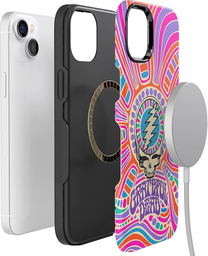 Casely iPhone 14 Case | Art of Chaos | Grateful Dead Skull | Compatible with MagSafe | Bold Protective Design
