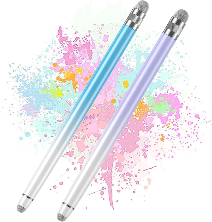 2PCS Stylus Pens for Touch Screens,Stylus Pen for iPhone/iPad/Tablet Android/Microsoft Surface,Compatible with Touch Screens(Purple/Blue)