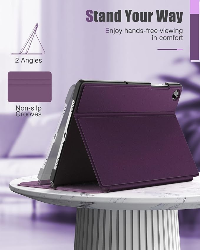 MoKo Case for Samsung Galaxy Tab A9 Plus 11-Inch 2023, Multi-Angle Viewing Slim Hard Back Shell Protective Cover Case with Auto Wake/Sleep for Galaxy Tab A9+ （SM-X210/SM-X216/SM-X218, Dark Purple