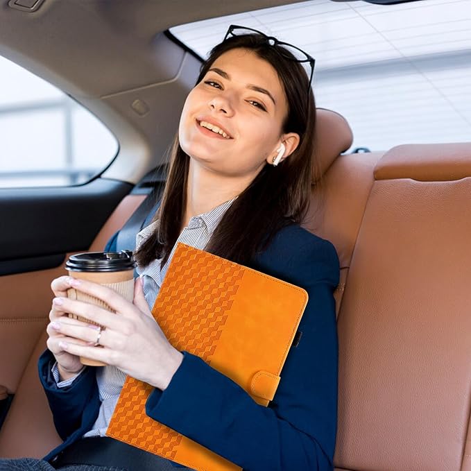 Case for Samsung Galaxy Tab S6 Lite 2024/2022/2020 10.4 inch Case SM-P620/P625/P610/P613/P615/P619 PU Leather Folio Magnetic Cover Card Holder with Pen Holder,Orange