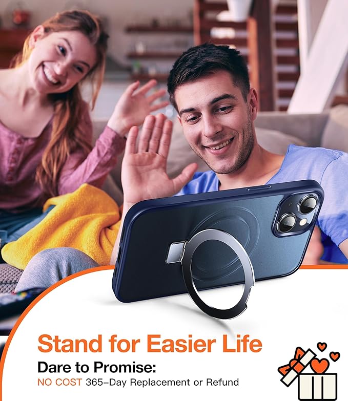 3-in-1 [Magnetic+Kickstand+Ring Holder] for iPhone 13 Case, iPhone 14 Case Compatible with MagSafe, Phone Case iPhone 13/14 with Stand Military Shockproof Protective Magnetic Cover Blue