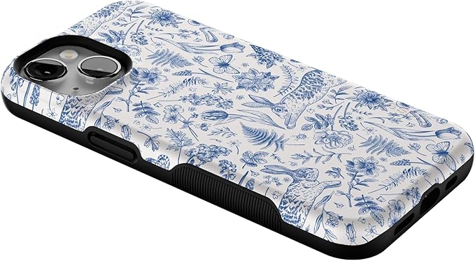 Casely iPhone 14 Case | Hop & Bloom | Bunny Toile | Compatible with MagSafe | Bold Protective Design
