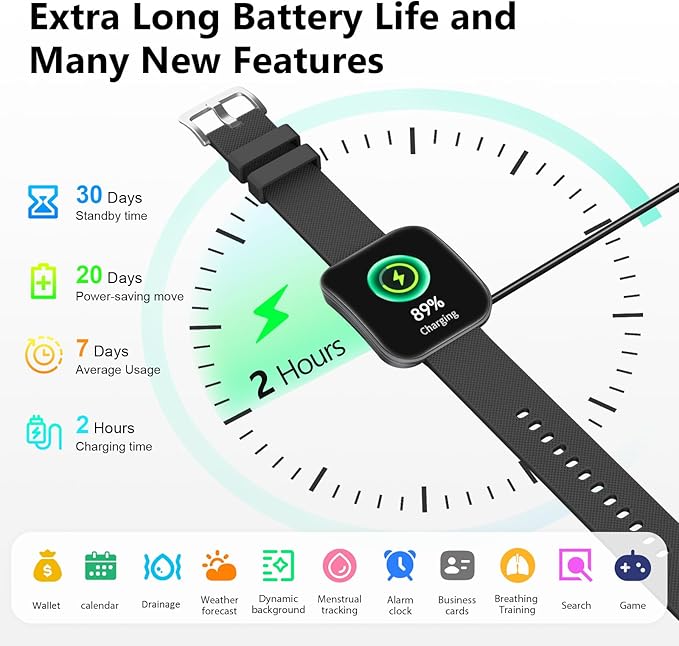 Smart Watch for Men Women, Answer/Make Calls, New 1.85"HD AMOLED Curved Display Fitness Watch with Blood Pressure Sleep Heart Rate Monitor, AI Dial, AI Q&A,110+ Sports True IP68 Waterproof Smartwatch