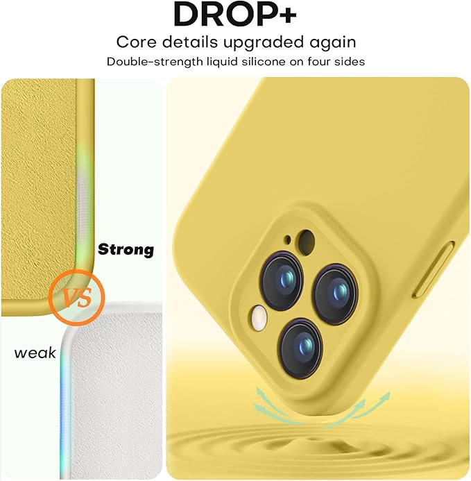 Vooii Compatible with iPhone 15 Pro Max Case, Upgraded Premium Silicone, [Camera Protection] [Soft Anti-Scratch Microfiber Lining] Shockproof Phone Case for iPhone 15 Pro Max 6.7 inch - Canary Yellow