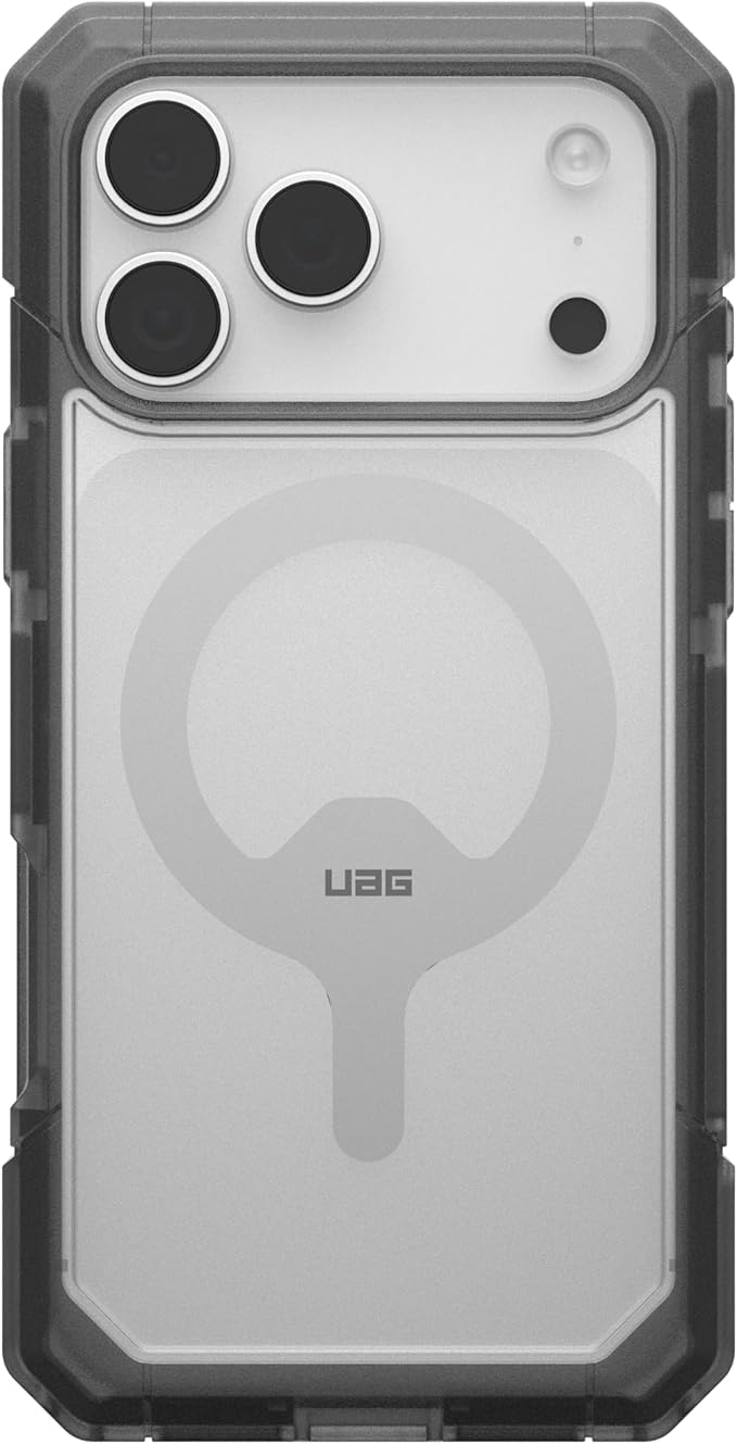 URBAN ARMOR GEAR UAG Designed for iPhone 17 Pro Max Case Trooper - Compatible with MagSafe Full Body with Port Protection Transparent Military Grade Full Body Protective Cover, Clear/Ash