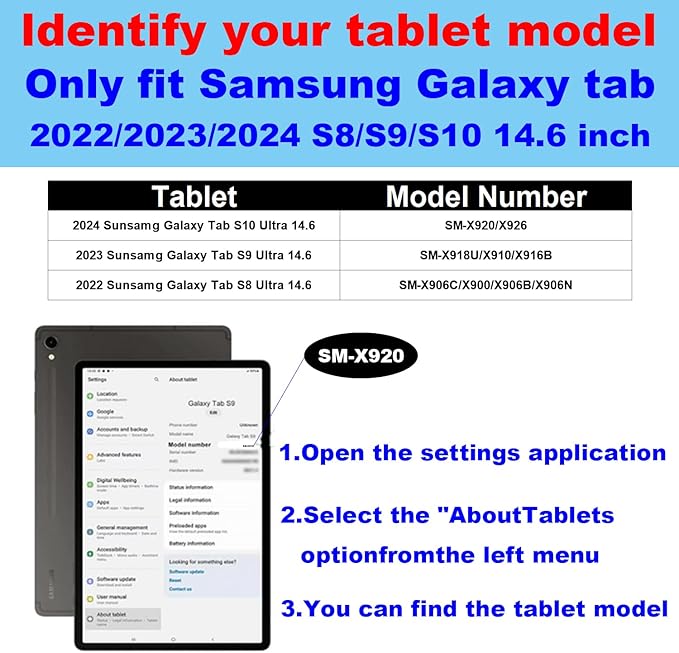 for Samsung Galaxy Tab S9/S10 Ultra 14.6 inch Case with S Pen Holder 2023/2024 Model(SM-X918U/X910/X916B/X920/X926) Genuine Leather Cover Protective Shell,Auto Wake/Sleep.Blue