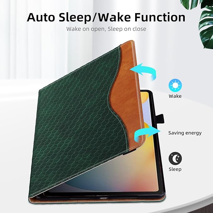 Case for Samsung Galaxy Tab S6 Lite 2024/2022/ 2020 10.4 inch Case PU Leather Card Holder (SM-P620/P625/P613/P619/P615/P610) Multi-Angle Galaxy Tab S6 Lite, Retro Green