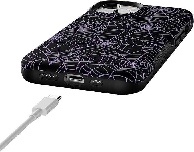Casely iPhone 14 Case | Midnight Web | Spider Web | Compatible with MagSafe | Bold Protective Design