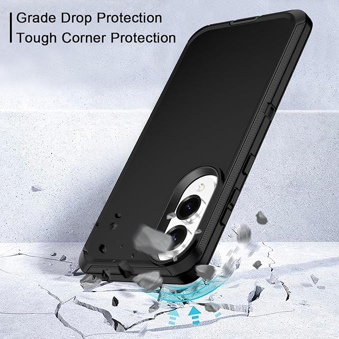 for Samsung Galaxy S25 Edge Case Heavy Duty Protective Shockproof Dropproof 3-Layer Full Body Protection [Without Screen Protector] Tough Rugged Case for Galaxy S25 Edge,Black