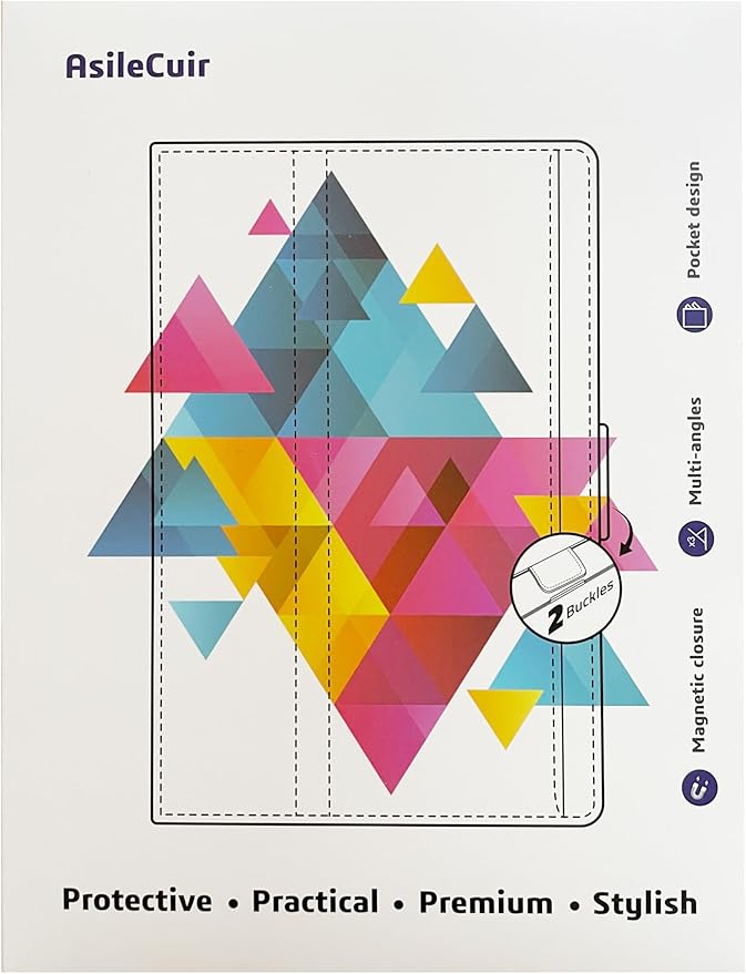 Handmade Case for Samsung Galaxy Tab A9 Plus/A9+ 5G Tablet 11 Inch 2023 SM-X210/SM-X216/SM-X218u with Pocket,Multi Angles,Magnetic Closure,Vegan Leather Folio Cover,Auto Sleep/Wake,Gray