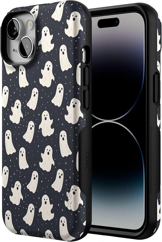 Casely iPhone 14 Case | All Boos No Bite | Friendly Ghost | Compatible with MagSafe | Bold Protective Design