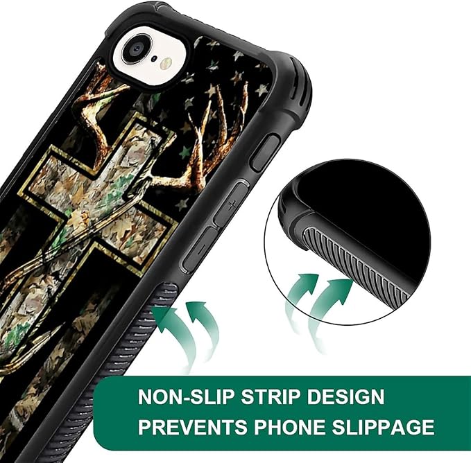 Compatible with iPhone 16e Case,Forest Antler Flag Phone Cover for Men/Women,Soft TPU Anti-Skid Thread and Four Corner Anti-Collision Protection Case Compatible with iPhone 16e 6.1inch