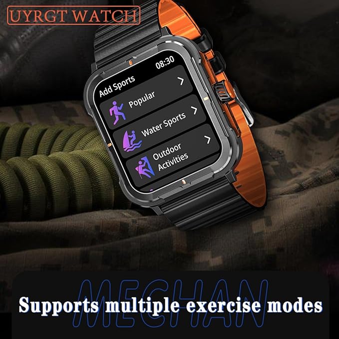 Sports&Rugged Smart Watch for Men Women, CNC Aluminum Alloy Frame, 1.83” Full Touch Display, Bluetooth Call, Fitness Tracker,Heart Rate&Sleep Monitor, Compatible with iOS & Android