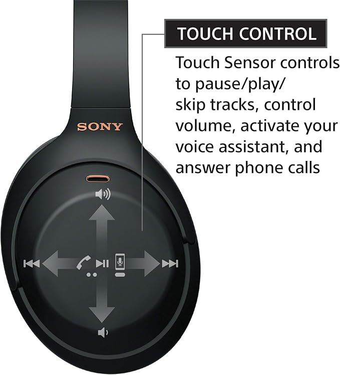 Sony WH-1000XM4 Wireless Premium Noise Canceling Overhead Headphones with Mic for Phone-Call and Alexa Voice Control, Black WH1000XM4