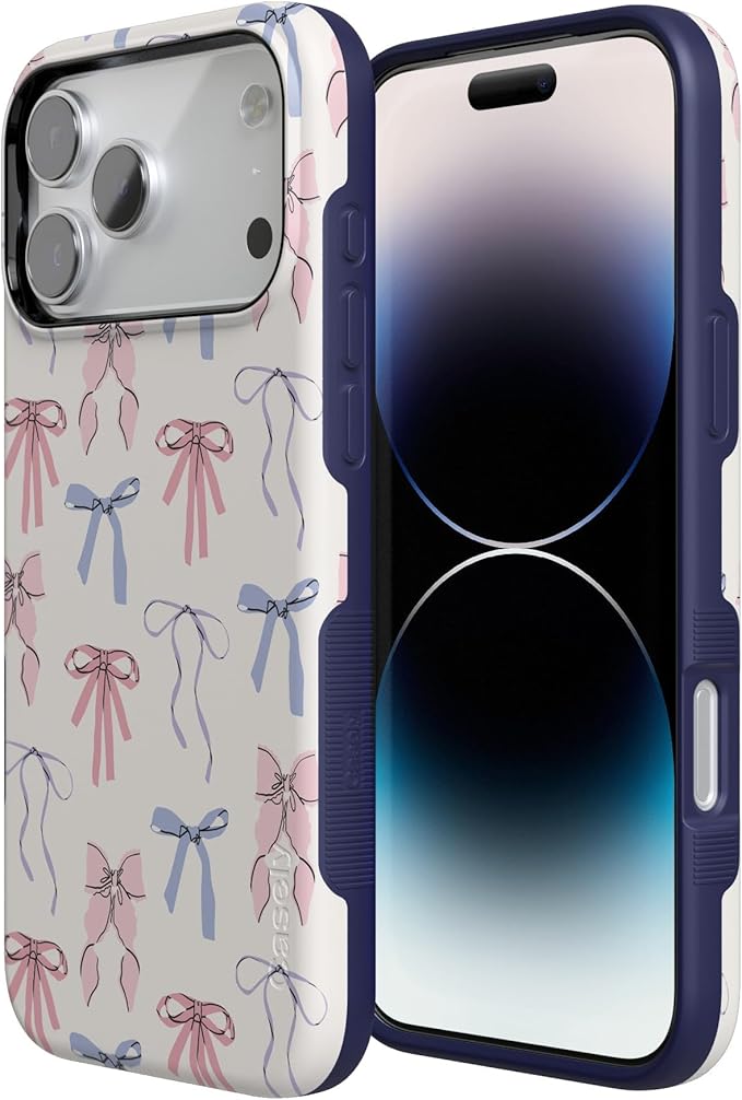 Casely iPhone 17 Pro Case | Coquette Girlie | Pastel Bows | Compatible with MagSafe | Bold Protective Design