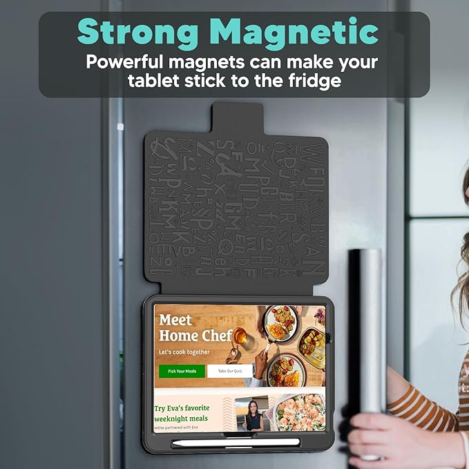 SEYMAC for iPad Air 11 inch Case M3/ M2 (2025/2024), Full Protective Auto Sleep/Wake Strong Magnetic Cover with 5 Standing Angles, Pencil Holder, Black