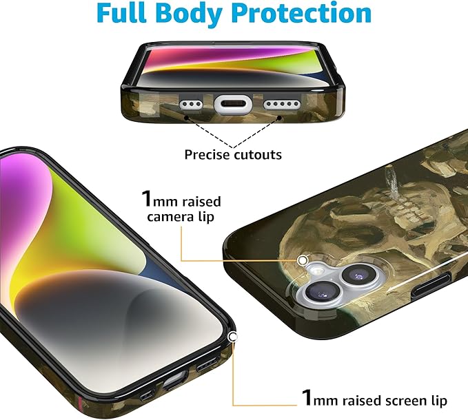 Casely iPhone 17 Case | Van Gogh | Head of a Skeleton with a Burning Cig | Compatible with MagSafe | Classic Ultra Slim Design