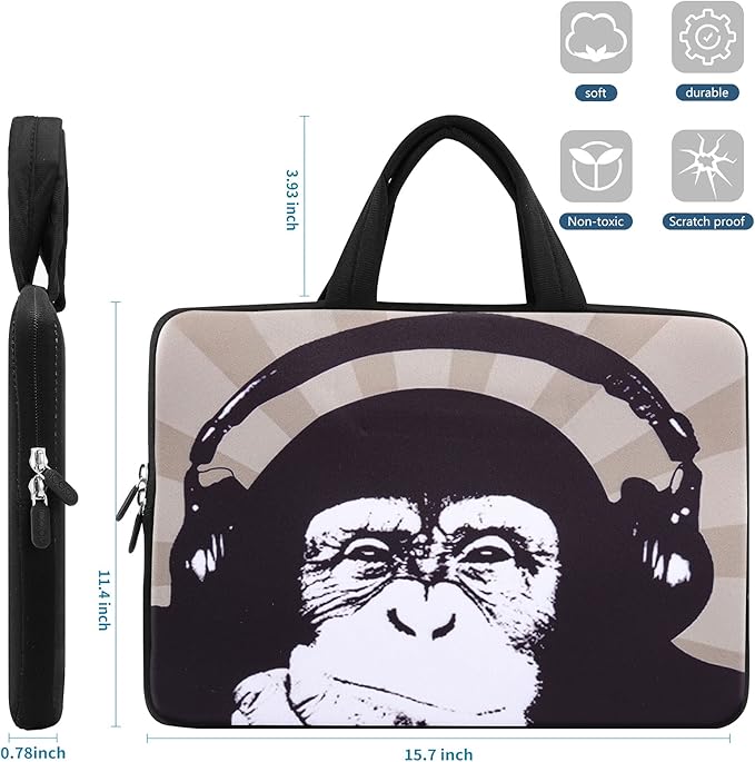 iColor 14 15 15.4 15.6 inch Laptop Handle Bag Computer Protect Case Pouch Holder Notebook Sleeve Neoprene Cover Soft Carring Travel Case for Dell Lenovo Toshiba HP Chromebook ASUS Acer Chimp ICB-09