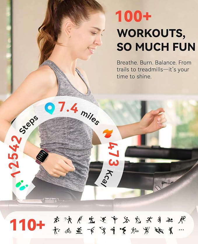 Smart Watch for Women Men, Bluetooth Call, 1.91'' HD Full Touchscreen Fitness Step Tracker Watch for Android iPhone Compatible, IP68 Waterproof Smartwatch With Sleep Monitor/Activity Tracker/Pedometer