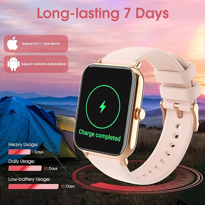 Smart Watch for Women(Answer/Dial Calls) 1.83" HD AI Voice Smartwatch with Fitness/Step Tracker/Heart Rate/Sleep/Stress Monitor, 120+ Sports Modes IP68 Waterproof for iOS/Android, Light Pink