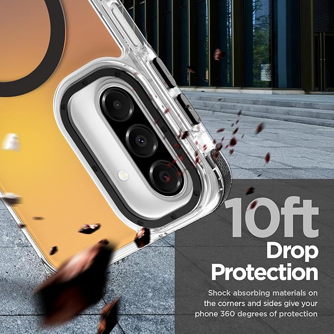 MOWIME Magnetic Case for Samsung Galaxy A17 5G [Compatible with Magsafe] [Cute Fashion Fluorescent Design] [1 Screen Protector] Slim Translucent Matte Case for Galaxy A17 5G 6.7", Black