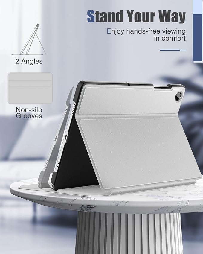MoKo Case for Samsung Galaxy Tab A9 Plus 11-Inch 2023, Multi-Angle Viewing Slim Hard Back Shell Protective Cover Case with Auto Wake/Sleep for Galaxy Tab A9+ Tablet SM-X210/SM-X216/SM-X218, Silver