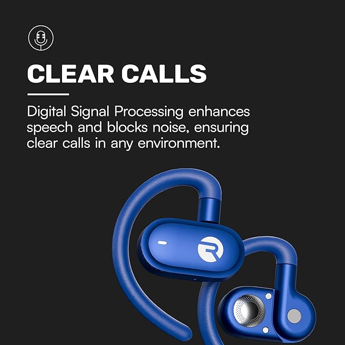 Raycon Fitness Open Earbuds – True Wireless Open Ear Bluetooth Headphones, Hook Design, IPX5 Water Resistant, 40 Hours of Battery Life (Purple)