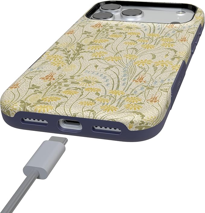 Casely iPhone 17 Pro Case | Boho Blooms | Golden Floral | Compatible with MagSafe | Bold Protective Design