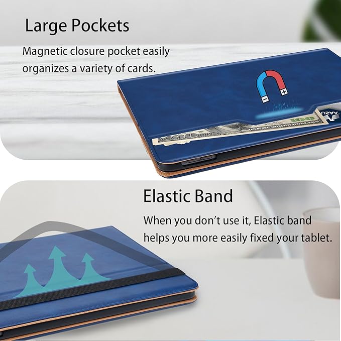 Case for Samsung Galaxy Tab A9 Plus/A9+ 11 Inch 2023 Cover (Model SM-X210/SM-X216/SM-X218) Case Multi-Angle Viewing Stand with Hand Strap Galaxy Tab A9 Plus Case,Blue