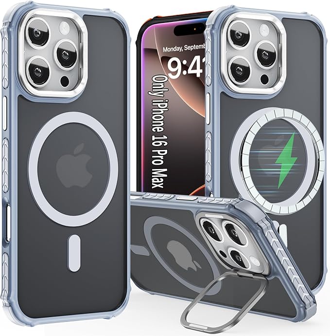 16 ProMax Case Magnetic for iPhone 16 Pro Max 6.7 inch, Supports Wireless Charging,Compatible with MagSafe, Magnetic Case for iPhone 16 Pro Max, Grey