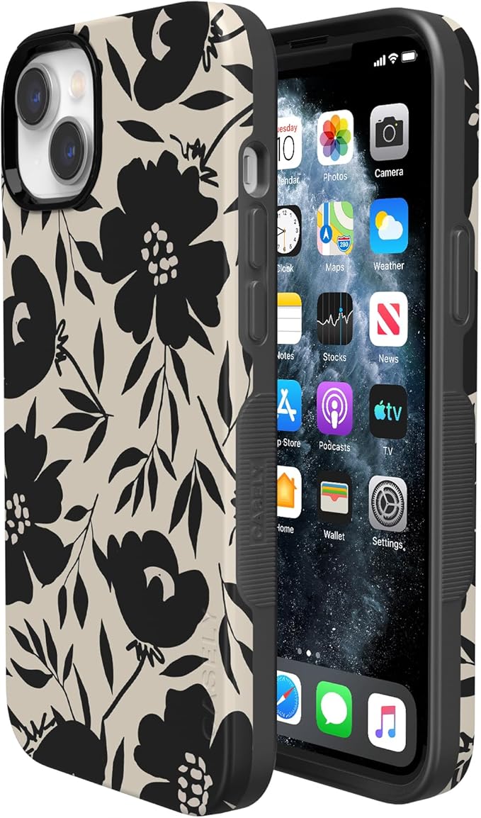 Casely iPhone 14 Case | Dark Fantasy | Contrast Floral | Compatible with MagSafe | Bold Protective Design
