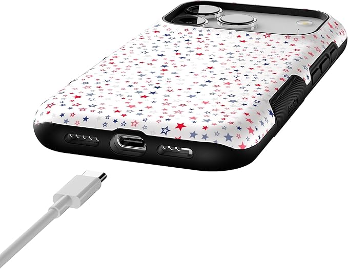 Casely iPhone 17 Pro Case | Seeing Stars | Red, White & Blue | Bold Protective Design | Compatible with MagSafe