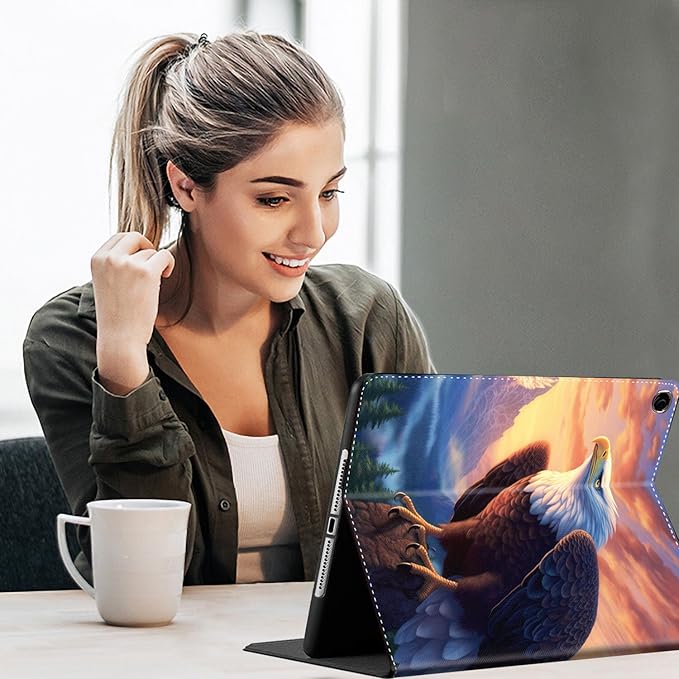 Case for Galaxy Tab A9 Plus ， Auto Sleep/Wake Multi-Angle Viewing Slim Folio Stand Cover for Samsung Galaxy Tab A9+/A9 Plus 11 Inch 2023 (SM-X210/X216/X218), Bald Eagle