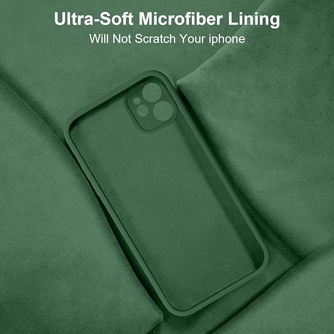 Vooii Compatible with iPhone 11 Case, Upgraded Liquid Silicone with [Flat Edges] [Camera Protection] [Soft Anti-Scratch Microfiber Lining] Phone Case for iPhone 11 6.1 inch - Green