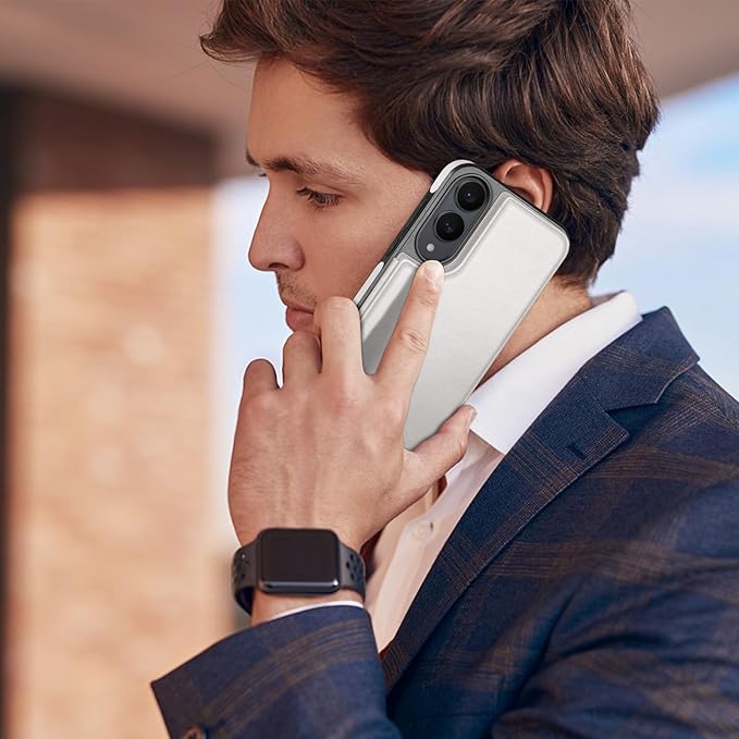 DJDUCK Designed for Samsung Galaxy S25 Edge Case Wallet with Card Holder, [Magnetic Clasp Cover] [RFID Blocking Leather Protection] Shockproof Women Men Cases for Samsung S25 Edge White