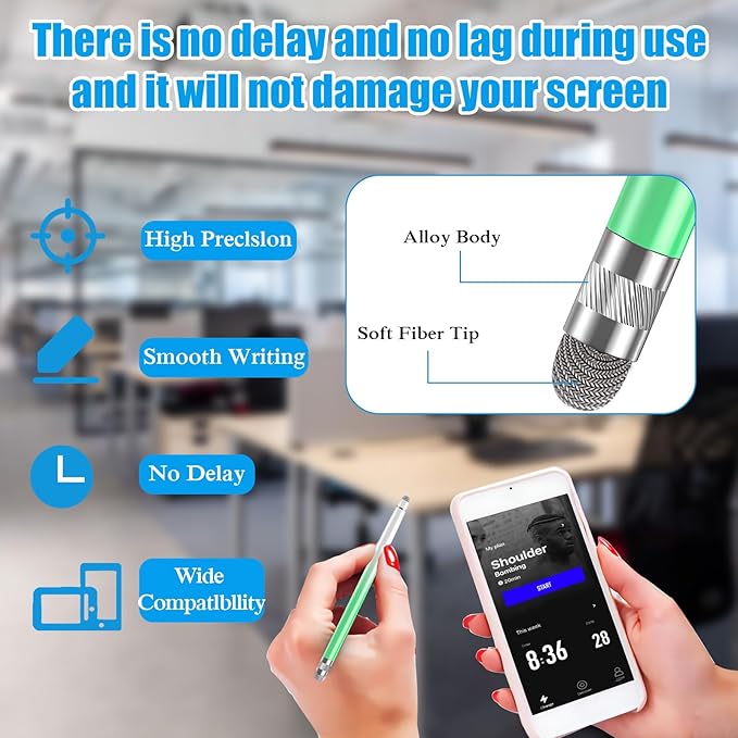 Bopomofo 3PCS Stylus Pen for Touchscreen,Stylus Pen for iPhone/iPad/Tablet Android/Microsoft/Surface, Compatible with Touch Screens(Blue/Green/Yellow)