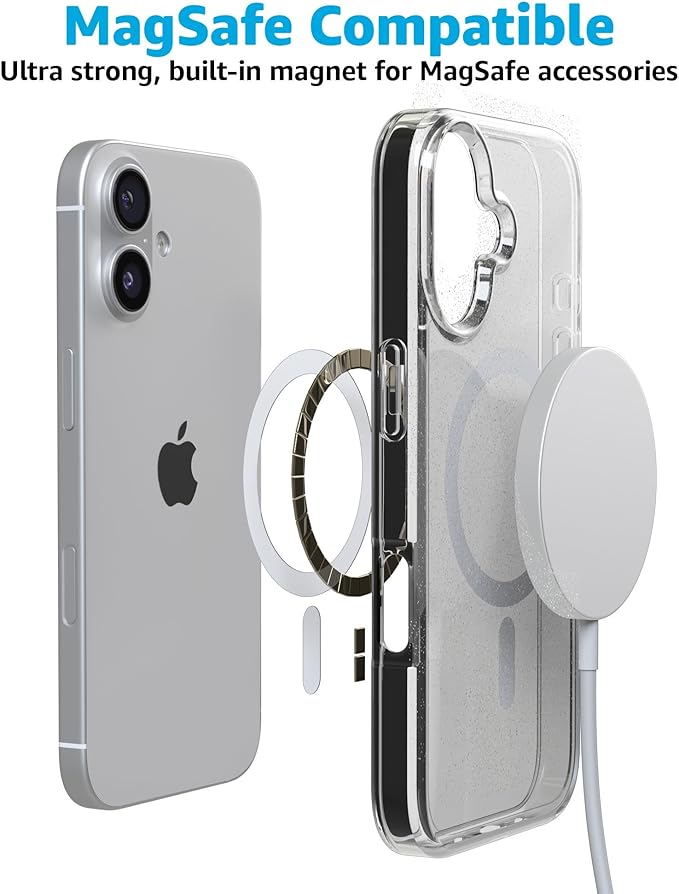 Casely iPhone 17 Case | Clear Skies | Clear Shimmer | Compatible with MagSafe | Classic Ultra Slim Design