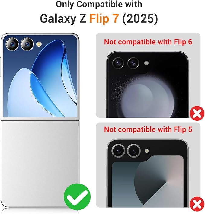 Temdan for Samsung Galaxy Z Flip 7 Case with [Built-in Front Screen Protector] [Kickstand][Hinge Protection][Hard PC] Ultra-Thin Shockproof Protective Phone Case for Galaxy Z Flip 7-NavyBlue