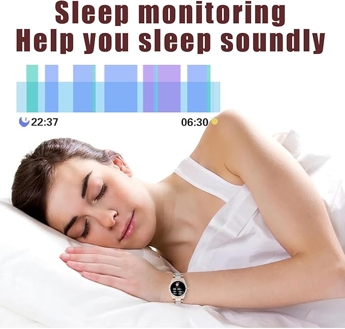 Stylish Casual smartwatch, Sports Women's Watch, Fitness Tracker, Wireless Talk/Answer/Reject, Music, DIY Dialing, for Lovers/Relatives/Friends (Black)