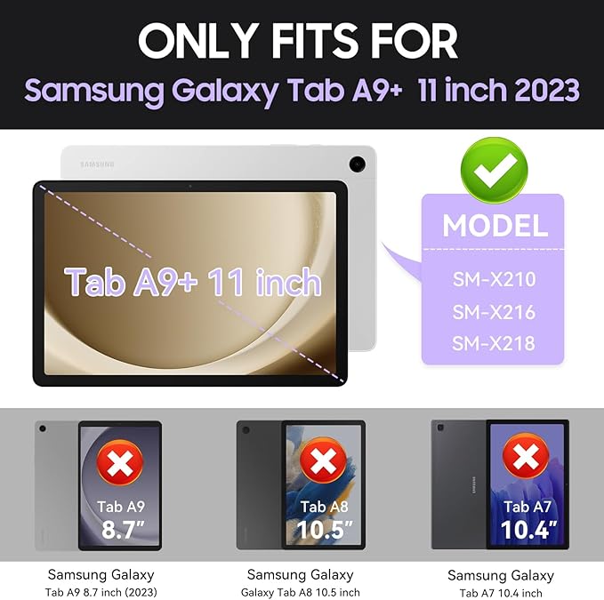 Case for Samsung Galaxy Tab A9+ 11 Inch 2023 Model (X210/X216/X218), Heavy Duty Shockproof Rugged Protective Case for Galaxy Tab A9 Plus Tablet (Camouflage+White)