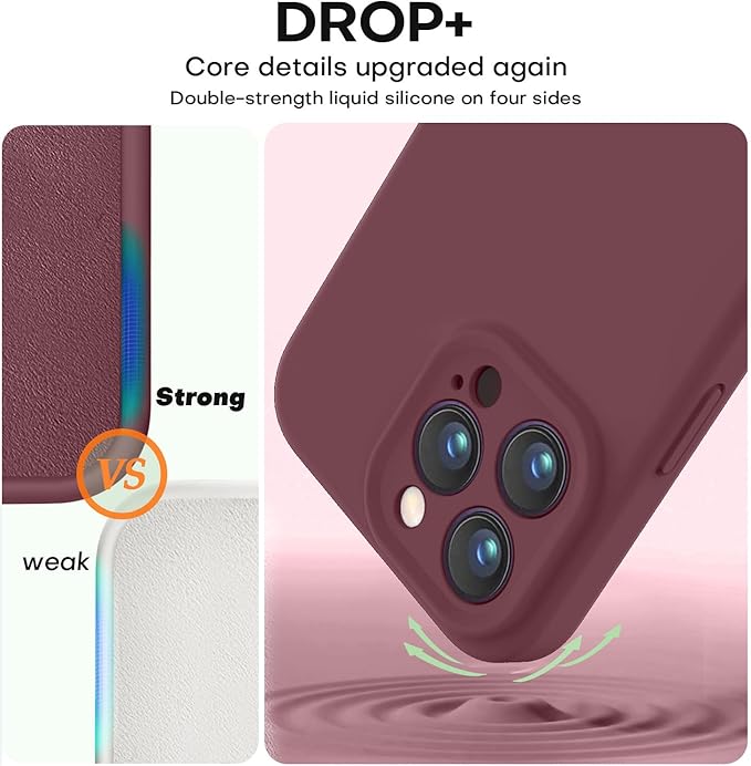 Vooii Compatible with iPhone 15 Pro Max Case, Upgraded Premium Silicone, [Camera Protection] [Soft Anti-Scratch Microfiber Lining] Shockproof Phone Case for iPhone 15 Pro Max 6.7 inch - Plum