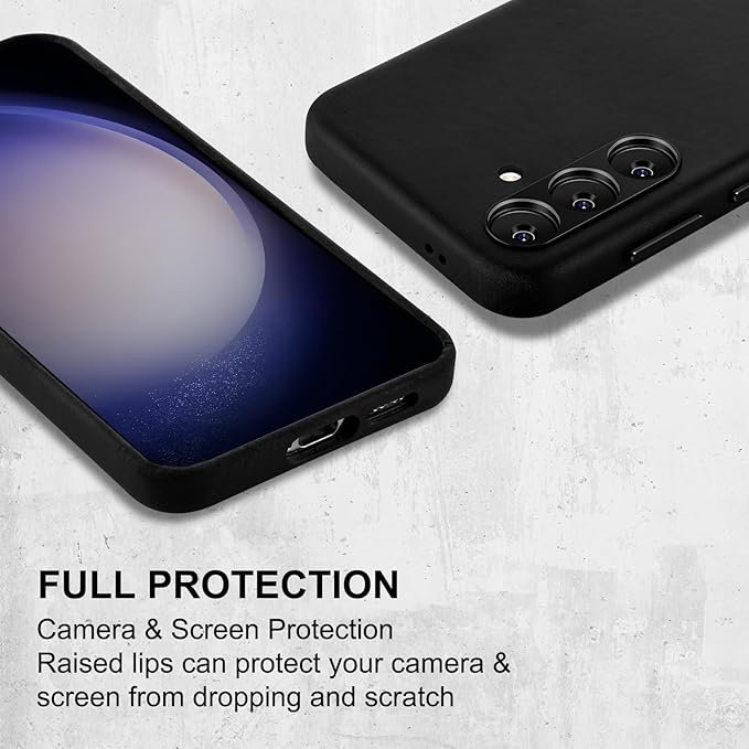 Belemay Leather Case for Samsung Galaxy S24 Plus Compatible with Magsafe - Premium Crazy Horse Leather [Vintage Aesthetics] Unique Patina, Comfort Grip, Metal Buttons, Soft Cover (6.7") Antique Black